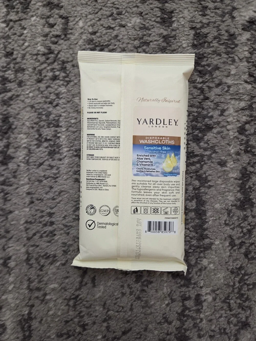 Yardley London Disposable Washcloths Bundle (Set of 2 Packs, 36 Wipes Total) - S